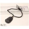 Image 1 : 146-NATURAL OBSIDIAN CRYSTAL BUDDHA NECKLACE