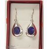 Image 1 : 201-BLUE SAPPHIRE EARRINGS .925 STERLING SILVER