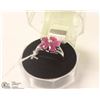 Image 1 : 173-RED RUBY  RING .925 STERLING SILVER