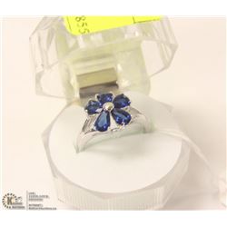 176-BLUE SAPPHIRE RING .925 STERLING SILVER
