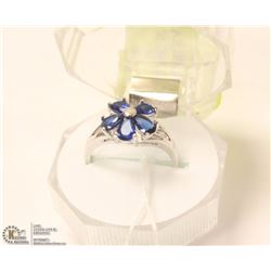 180-BLUE SAPPHIRE RING .925 STERLING SILVER