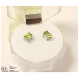 147-NATURAL PERIDOT EARRINGS .925 STERLING SILV ER