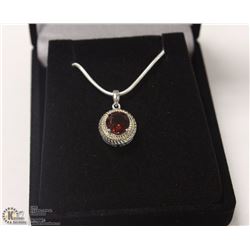 109-GENUINE RED GARNET.925 STERLING SILVER PENDANT