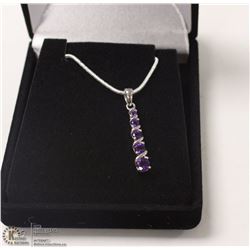 89-GENUINE AMETHYST .925 STERLING SILVER PENDANT