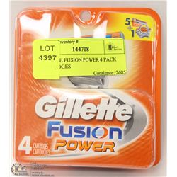 GILLETTE FUSION POWER 4 PACK CARTRIDGES