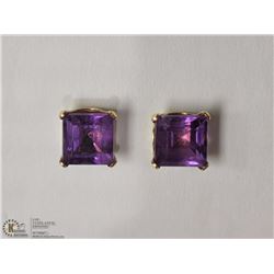14KT YELLOW GOLD AMETHYST EARRINGS