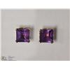 Image 1 : 14KT YELLOW GOLD AMETHYST EARRINGS