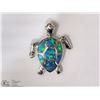 Image 1 : ST SILVER CREATED OPAL TURTLE SHAPED PENDANT