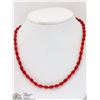 Image 1 : POLYMERIZED CORAL BEADS NECKLACE