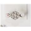 Image 1 : STERLING SILVER 7 DIAMOND FLOWER SHAPED SIZE 7.5 RING