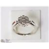 Image 2 : STERLING SILVER 7 DIAMOND FLOWER SHAPED SIZE 7.5 RING