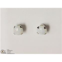10KT WHITE GOLD OPAL STUD EARRINGS