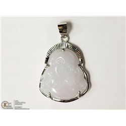 STERLING SILVER JADE BUDDHA PENDANT