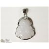 Image 1 : STERLING SILVER JADE BUDDHA PENDANT