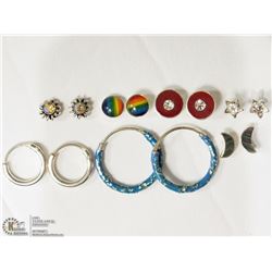 STERLING SILVER 7 PAIR ASSORTED EARRINGS