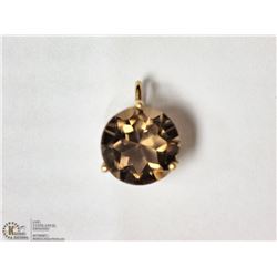 10KT YELLOW GOLD SMOKEY QUARTZ PENDANT