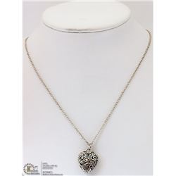 STERLING SILVER HEART SHAPED NECKLACE