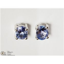 STERLING SILVER TANZANITE STUD EARRINGS