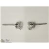 Image 2 : 14KT WHITE GOLD CZ HEART SHAPED EARRINGS