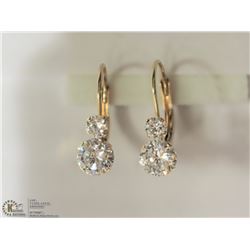 10KT YELLOW GOLD CUBIC ZIRCONIA EARRINGS