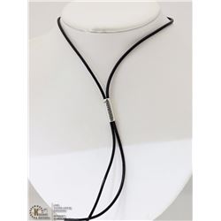 PERSONA BLACK LEATHER LARIAT NECKLACE