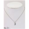 Image 1 : ST SILVER NECKLACE W/ DIAMOND MOON SHAPED CHARM