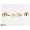 Image 1 : ST SILVER GOLD PLATED PEARL REVERSIBLE EARRINGS