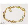 Image 1 : STERLING SILVER GOLD PLATED GEMSTONE BRACELET