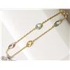 Image 2 : STERLING SILVER GOLD PLATED GEMSTONE BRACELET