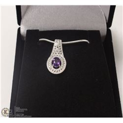 78-GENUINE AMETHYST .925 STERLING SILVER PENDANT