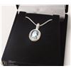 Image 1 : 100-GENUINE BLUE TOPAZ &CZ .925 STERLING PENDANT