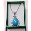 Image 1 : #9 - BLUE OPALINE PENDANT ON CHAIN