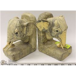 PAIR OF ELEPHANT BONE BOOK ENDS