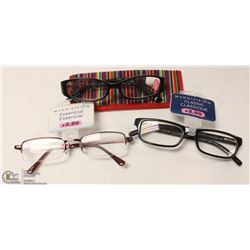 LOT OF 3 READING GLASSES +2.50