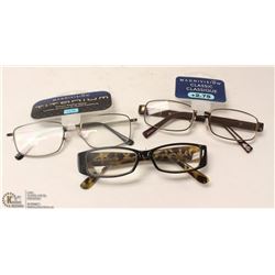 LOT OF 3 READING GLASSES +2.75