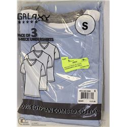 GALAXY 3PACK OF V-NECK UNDERSHIRTS ,SIZE SMALL
