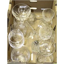 FLAT OF ASSORTED CRYSTAL & GLASSWARE