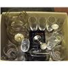 Image 1 : BOX OF GLASSWARE INCLUDES PRINCESS HOUSE CANDLE