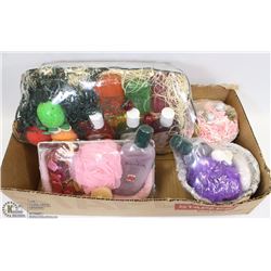FLAT OF 4 BATH GIFT BASKETS