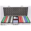 Image 1 : LARGE POKER SET IN METAL CARRYING CASE