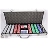 Image 1 : LARGE POKER SET IN METAL CARRYING CASE