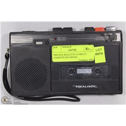VINTAGE REALISTIC COMPACT CASSETTE RECORDER