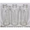 Image 1 : VINTAGE SET OF 3 GLASS MILK BOTTLES