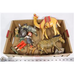 FLAT OF VARIETY OF ANIMALS SOAPSTONE