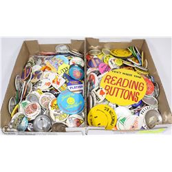 COLLECTION OF ASSORTED 1970'S AND UP BUTTONS