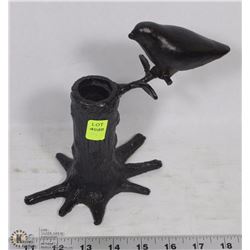 CAST IRON BIRD VASE/PENCIL HOLDER