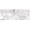 Image 1 : PAIR OF HAND CUT GLASS FOOTED BOWLS