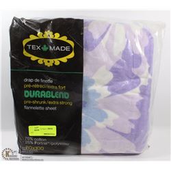 TEXMADE FLANNELETTE FLAT SHEET 80" X 100"