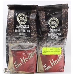 4 TIM HORTONS DARK ROAST 400G COFFEE