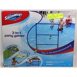 SWIMWAYS 3 IN 1 PARTY GAMES LADDER BALL RING TOSS